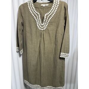 Boden Long Island Tunic Dress Style WA414 brown/olive color sz 10R